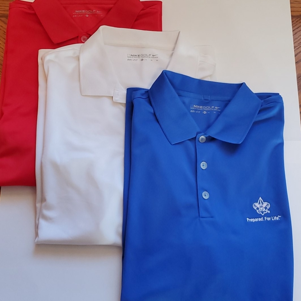 3 Nike Dri-Fit XL Golf Shirts, short sleeve
